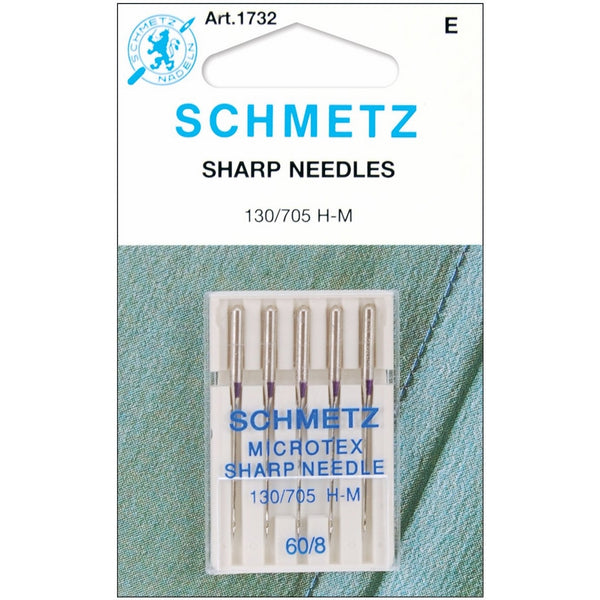 Euro-Notions 1732 Microtex Sharp Machine Needles-Size 8/60 5/Pkg