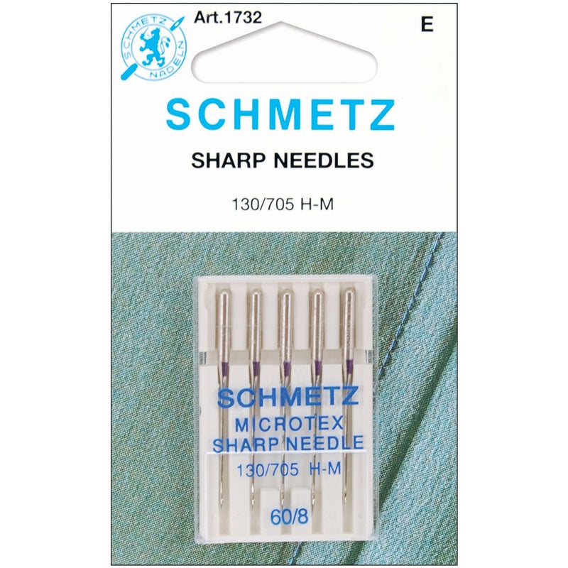 Euro-Notions 1732 Microtex Sharp Machine Needles-Size 8/60 5/Pkg