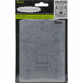 Embossing Folder 4.25"X5.75", Birthday Collage