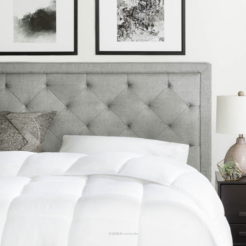 Brookside Upholstered Headboard with Diamond Tufting - Queen - Stone