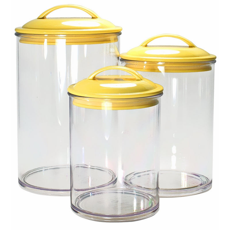 Calypso Basics by Reston Lloyd Acrylic Storage Canisters, Set of 3, Lemon