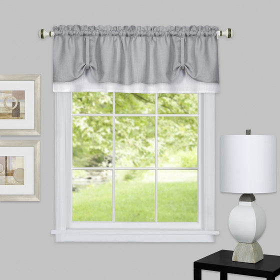 Achim Home Furnishings Darcy Window Curtain Valance, 58" x 14", Grey & White