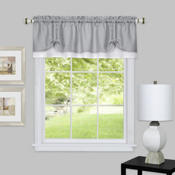 Achim Home Furnishings Darcy Window Curtain Valance, 58" x 14", Grey & White