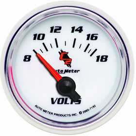 Auto Meter 7192 C2 2-1/16" 8-18V Short Sweep Electric Voltmeter