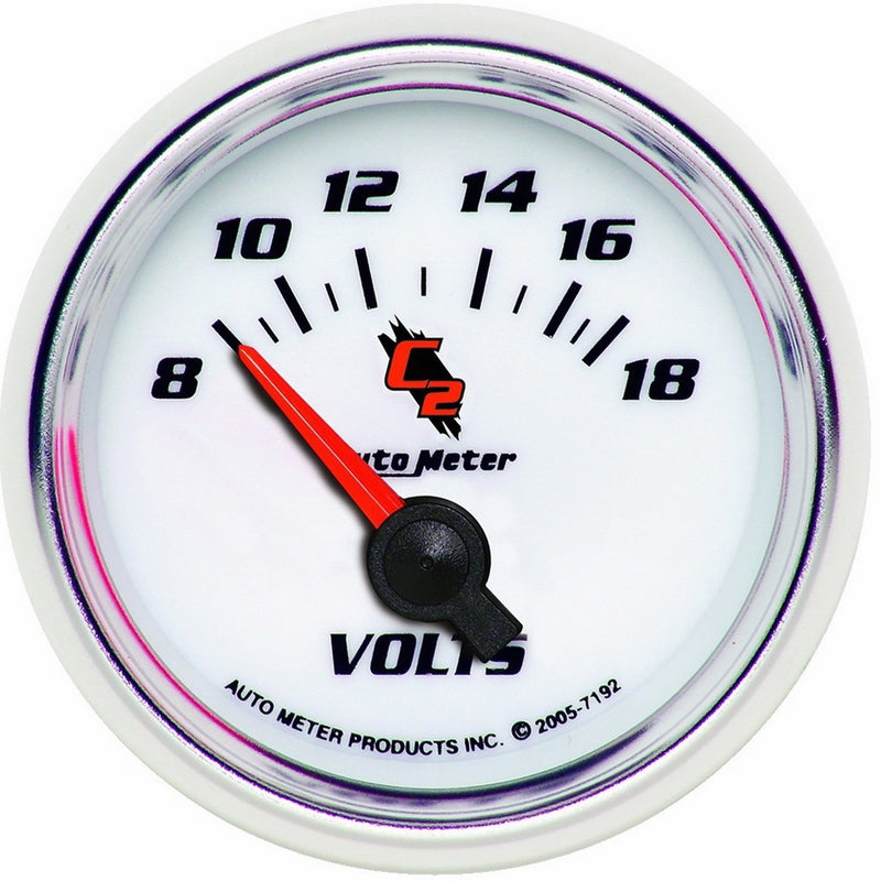 Auto Meter 7192 C2 2-1/16" 8-18V Short Sweep Electric Voltmeter