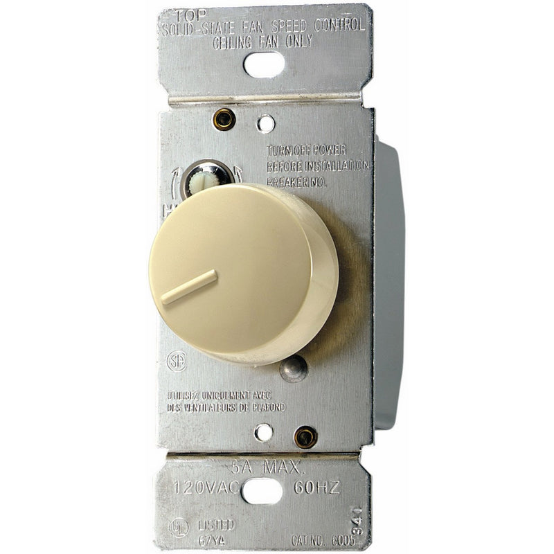 Eaton RFS5-V-K 5-Amp 120-Volt Single-Pole Quiet 3-Speed Fan Control, Ivory