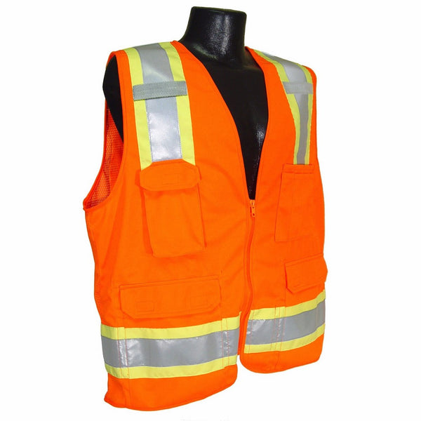 Radians SV6OL Two Tone Surveyor Class 2 Safety Vest, Large, Orange