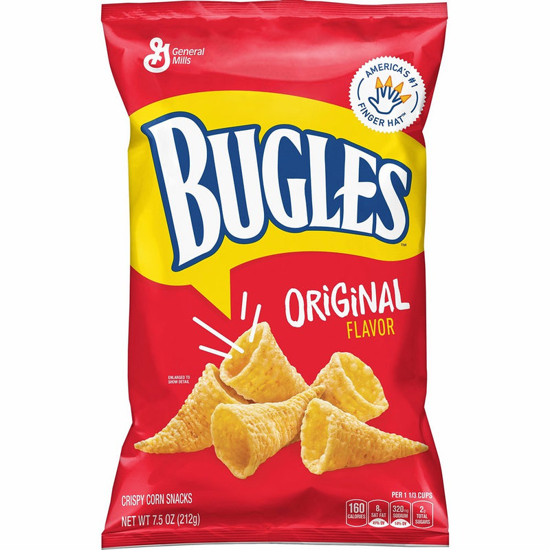 Bugles Original Flavor Corn Chips Bag, 7.5 oz