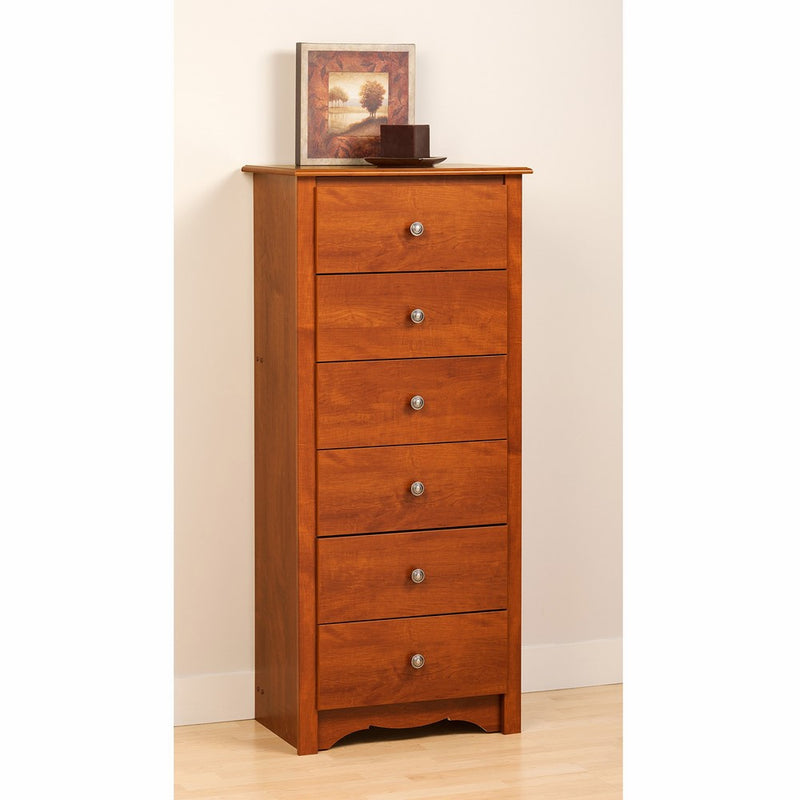 Prepac Cherry Monterey Tall 6 Drawer Chest