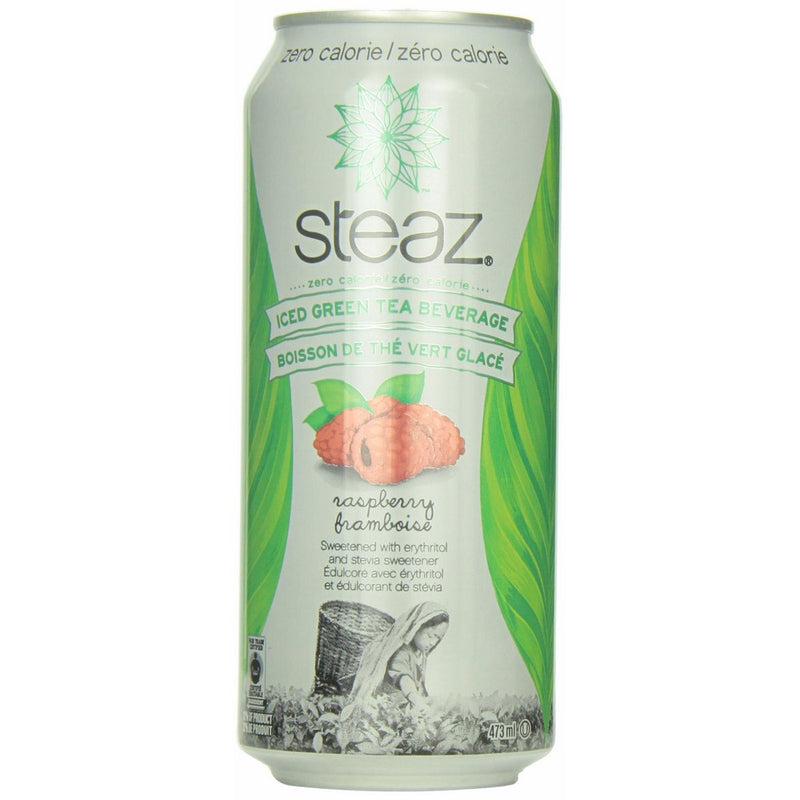 Steaz Zero Calorie Iced Teaz, Raspberry , 16-Ounce (Pack of 12)