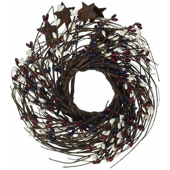 Country Mix Pip and Twig with Rusty Star Wreath, 7-Inch