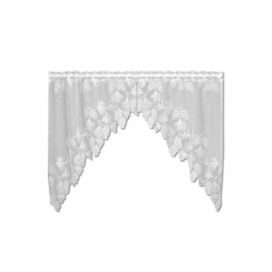 Heritage Lace Woodland 68-Inch Wide by 40-Inch Drop Swag Pair, White