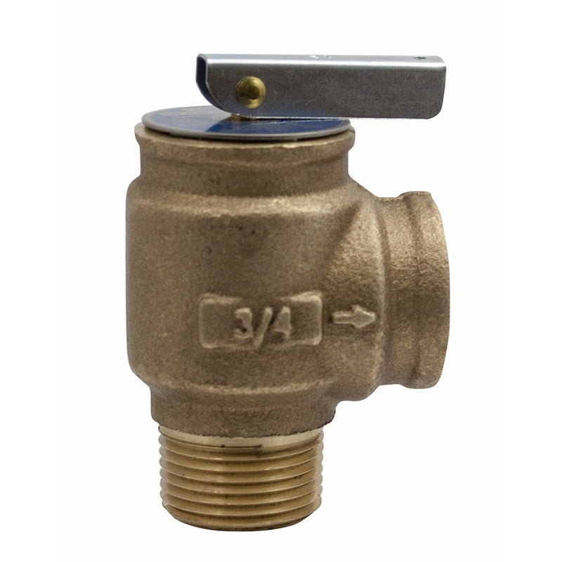Apollo Valve 10-400 Series Bronze Safety Relief Valve, ASME Hot Water, 75 psi Set Pressure, 3/4" NPT Male x Female