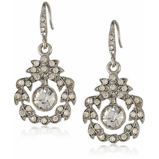 Downton Abbey Stardust Silver-Tone Belle Epoch Wreath Crystal Earrings