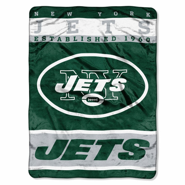 The Northwest Company Officially Licensed NFL New York Jets 12th Man Plush Raschel Throw Blanket, 60" x 80"