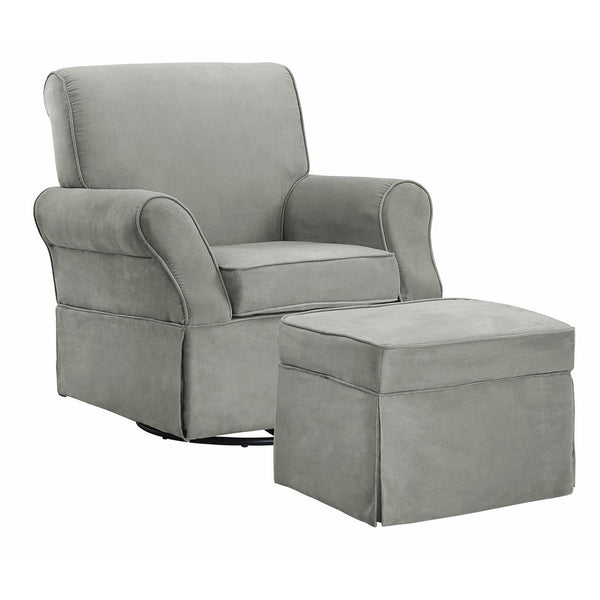 Baby Relax The Kelcie Nursery Swivel Glider Chair and Ottoman Set, Grey