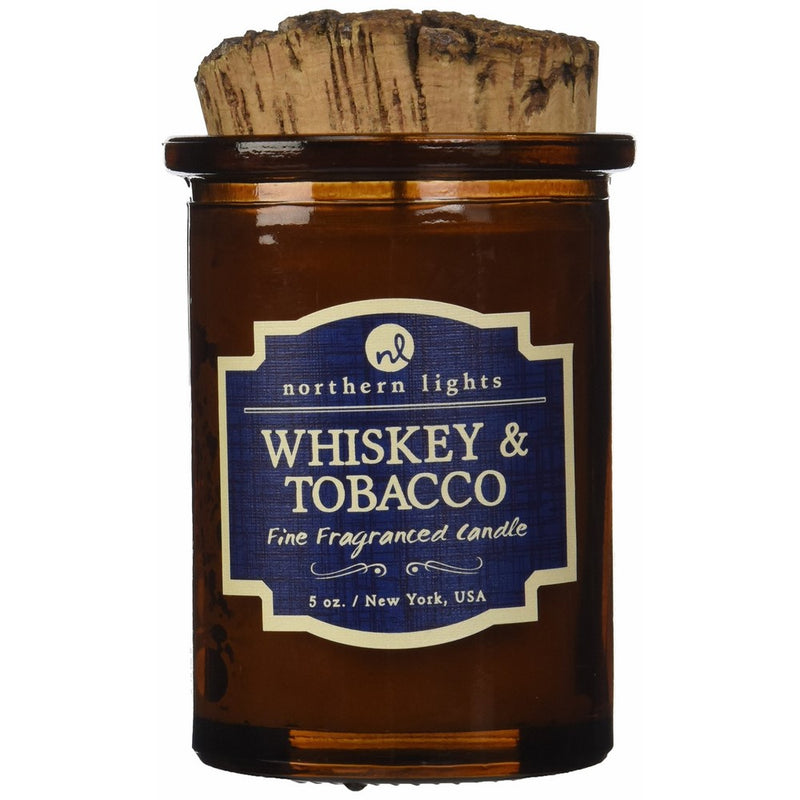 Northern Lights Candles Spirit Jar Candle, 5 oz, Whiskey & Tobacco