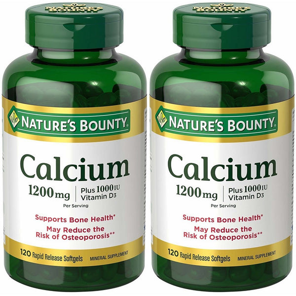 Nature's Bounty Calcium 1200 Mg. Plus Vitamin D3, 240 Softgels (2 X 120 Count Bottles)