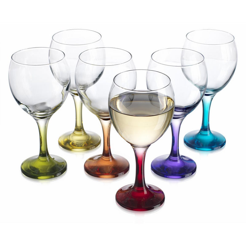 Carnival Color, Wine Glass 10 OZ Party Color Set of 6