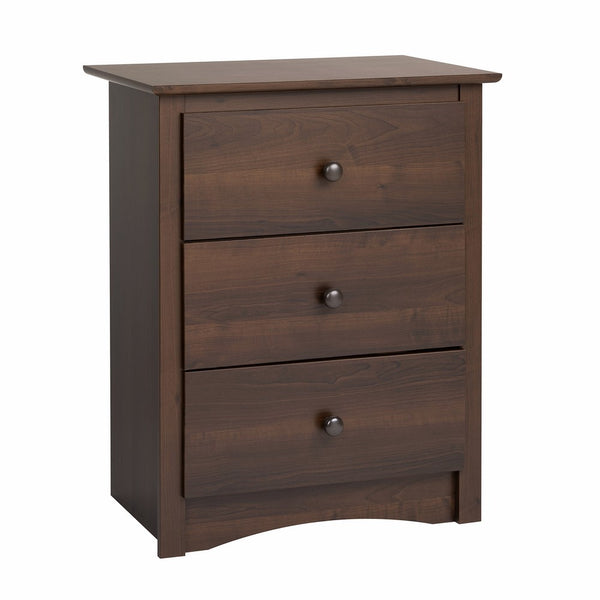 Prepac EDC-2403 Fremont Nightstand, Tall 3-Drawer, Espresso