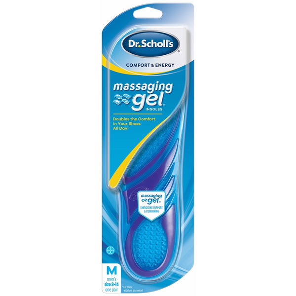 Dr. Scholl's Comfort and Energy Massaging Gel Insoles for Men, 1 Pair, Size 8-14