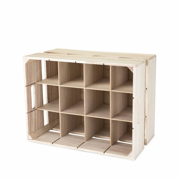 True Wooden Crate Wine Rack, Natural