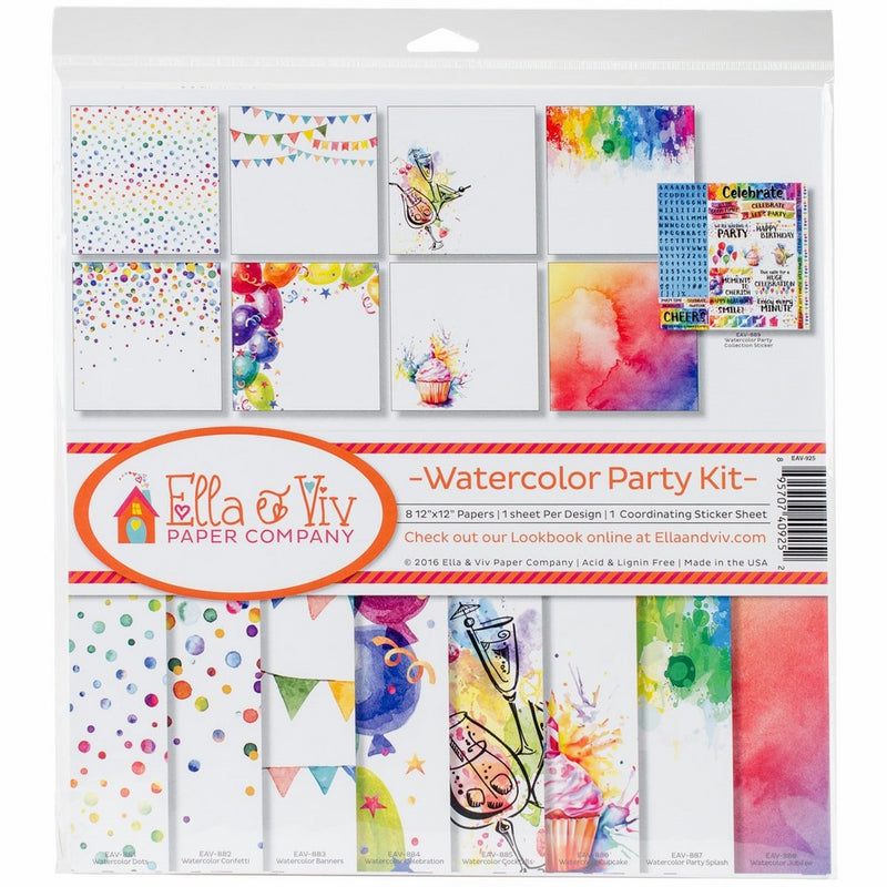 Ella & Viv by Reminisce EAV-925 Ella & Viv Watercolor Party Kit