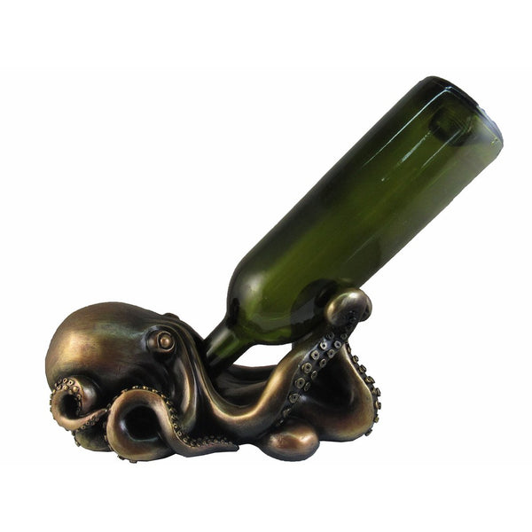 DWK Thirsty Octopus Drinking Wine Bottle Holder By Nautical Bronze Statue Steampunk Figurines Ocean Home Decor And Gifts