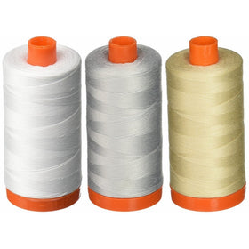 3-PACK - Aurifil 50WT - White Dove Light Beige, Solid - Mako Cotton Thread - 1422Yds EACH