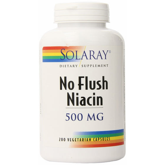 Solaray Niacin No Flush Niacin Capsules, 500 mg, 200 Count