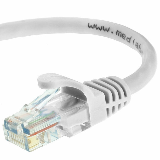 Mediabridge Cat5e Ethernet Patch Cable (100 Feet) - RJ45 Computer Networking Cord - White - (Part# 31-299-100B )