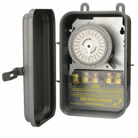 Woods 59104RWD Outdoor 24-Hour Heavy Duty Mechanical Time Switch, 208/277V 40A DPST