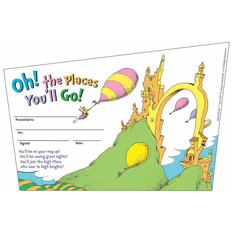 Eureka Dr. Seuss Oh, The Places You Go, Set of 36 Recognition Awards