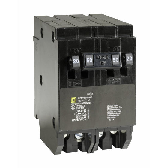 Square D by Schneider Electric HOMT2020250CP Homeline 2-20-Amp Single-Pole 1-50-Amp Two-Pole Quad Circuit Breaker