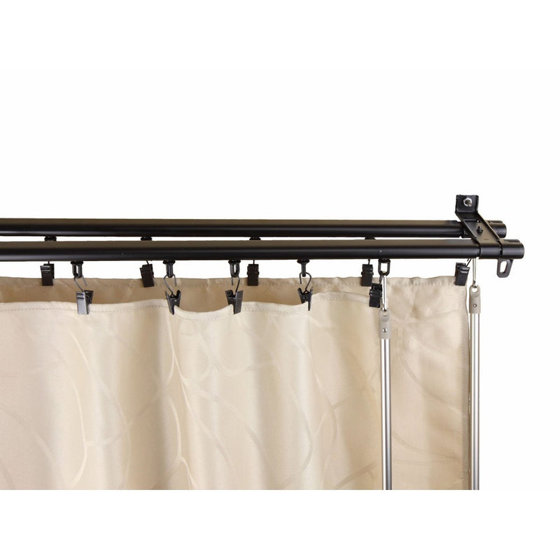 Rod Desyne Baton Draw Adjustable Double Track for Windows, 66 to 120-Inch, Black