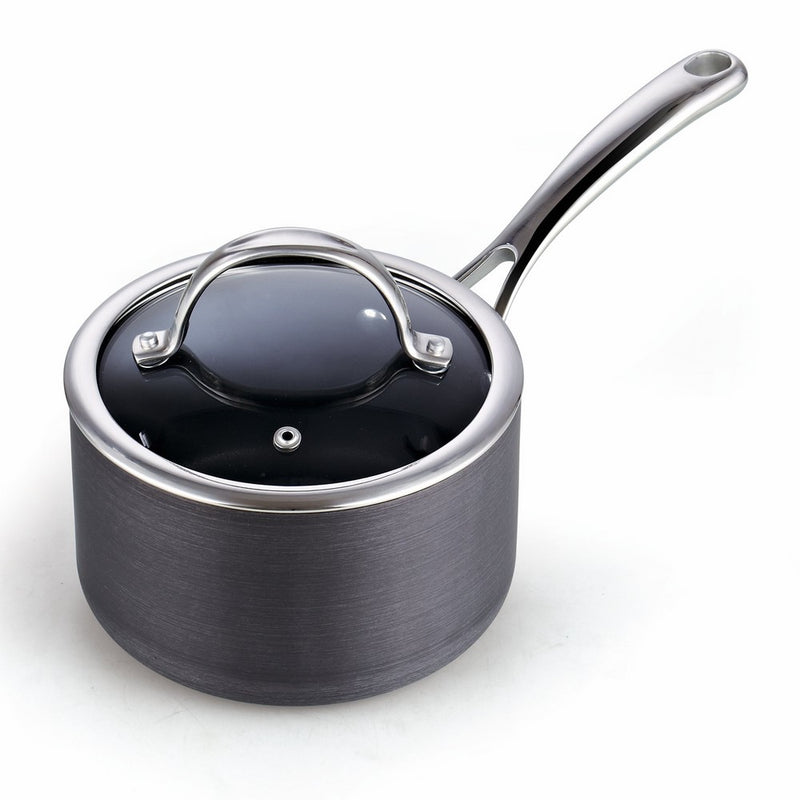 Cooks Standard 2-Quart Hard Anodized Nonstick Saucepan with Lid, Black