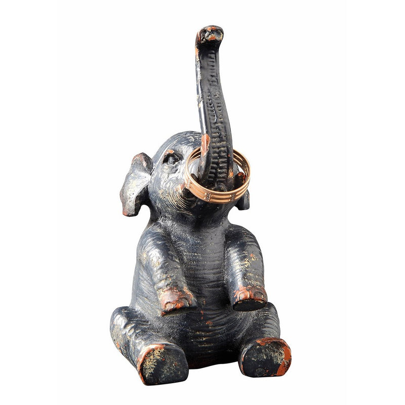 Creative Co-op Pewter Elephant Ring Holder