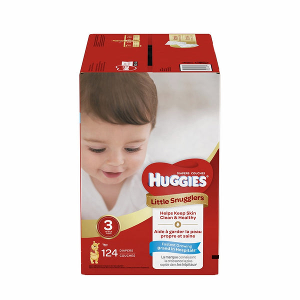 Huggies Little Snugglers Baby Diapers, Size 3, 124 Count, GIANT PACK (Packaging May Vary)