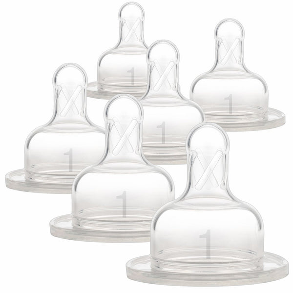 Dr. Brown's Original Wide-Neck Nipple, Level 1 (0m), 6-pack