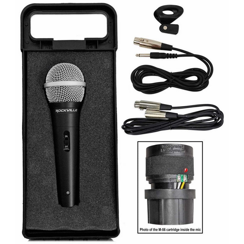 Rockville RMC-XLR High-End Metal DJ Handheld Wired Microphone Mic 1/4" Cable