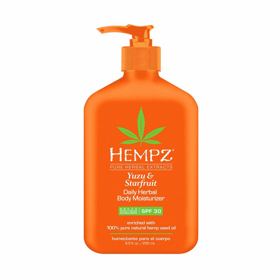 Hempz Yuzu & Starfruit Daily Herbal Moisturizer with SPF 30, 8.5 Ounce