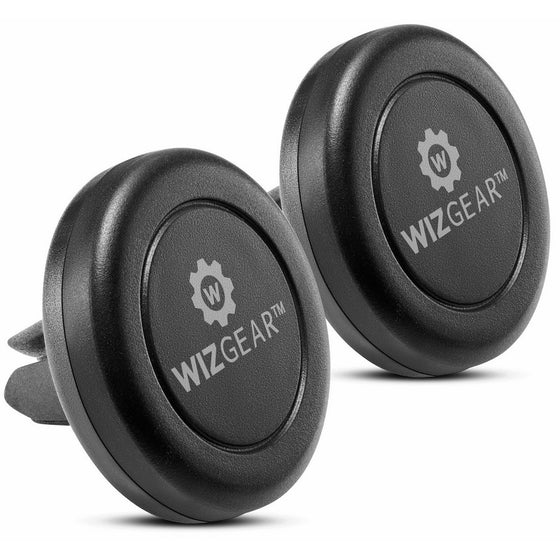 Magnetic Mount, WizGear [2 PACK] Universal Air Vent Magnetic Car Mount Phone Holder, for Cell Phones and Mini Tablets with Fast Swift-Snap Technology, With 4 Metal Plates