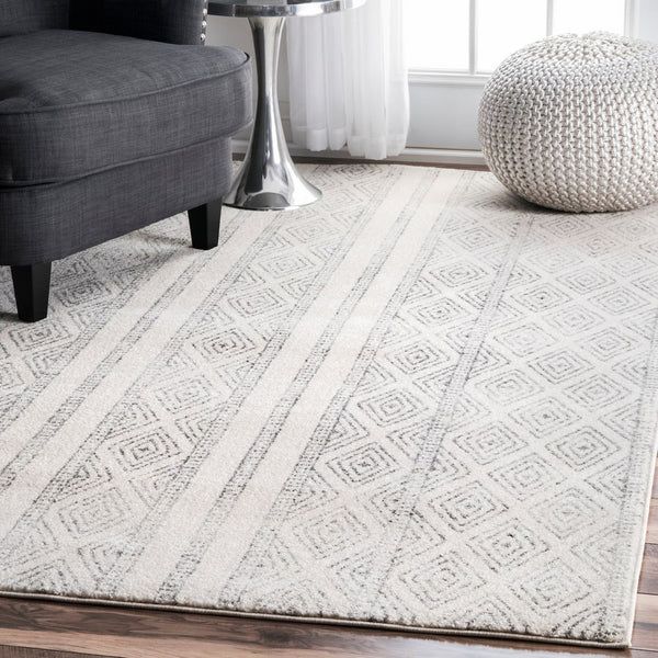 nuLOOM Grey Sarina Diamonds Rug, 5 Feet by 7 Feet 5 Inches