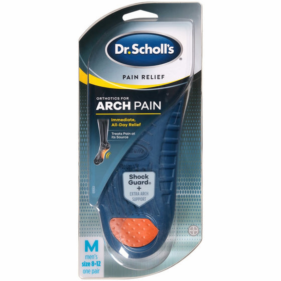 Dr. Scholl's Pain Relief Orthotics for Arch Pain for Men, 1 Pair, Size 8-12