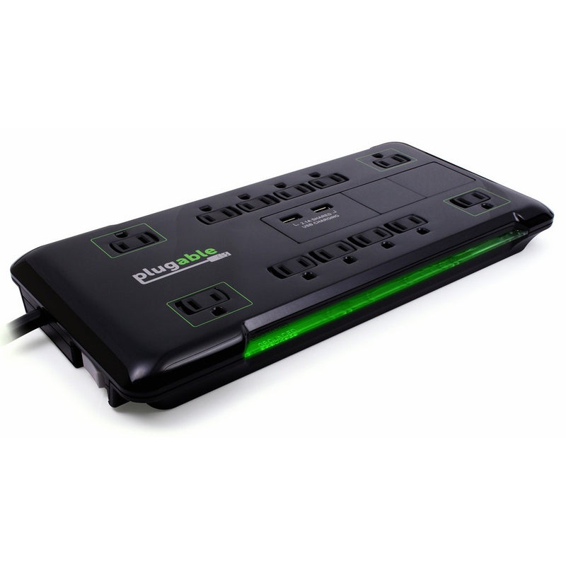 Plugable 12 AC Outlet Surge Protector - 25 foot power cord (Black)