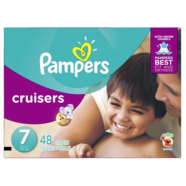 Pampers Cruisers Disposable Diapers Size 7, 48 Count, SUPER