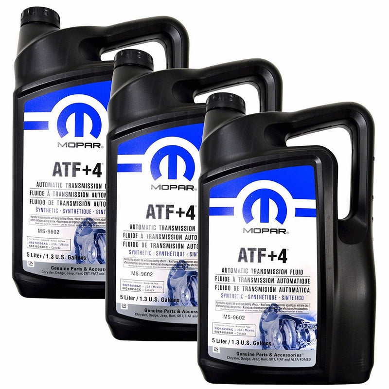 Mopar Automatic Transmission Fluid ATF4 - 5 Liter (1.3 Gallon) 3 Pack