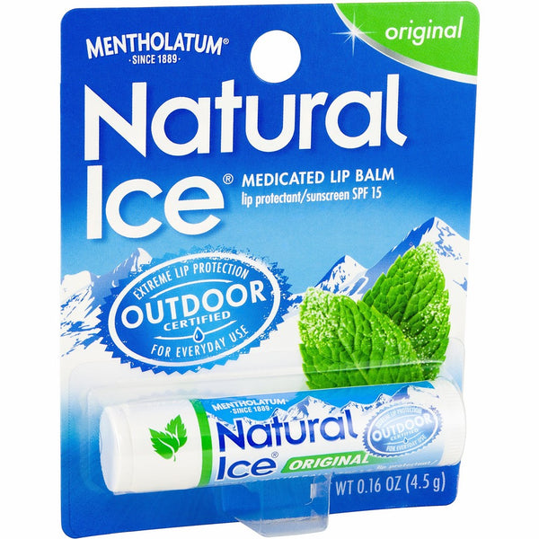 Mentholatum Natural Ice Lip Balm Original SPF 15 1 Each (Pack of 12)