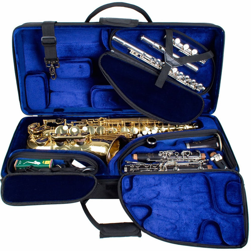 Protec PBTRIALT Alto Saxophone, Clarinet, Flute Combination TRI-PAC Case