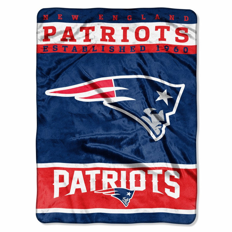 The Northwest Company Officially Licensed NFL New England Patriots 12th Man Plush Raschel Throw Blanket, 60" x 80"